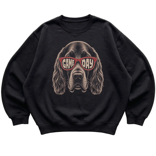 Black Irish Setter Game Day Sunglasses sweatshirt, laid flat