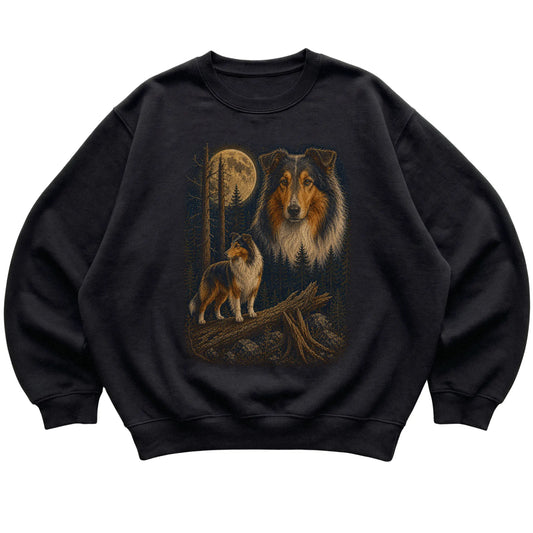 Collie Wildwood Moon Sweatshirt in Black