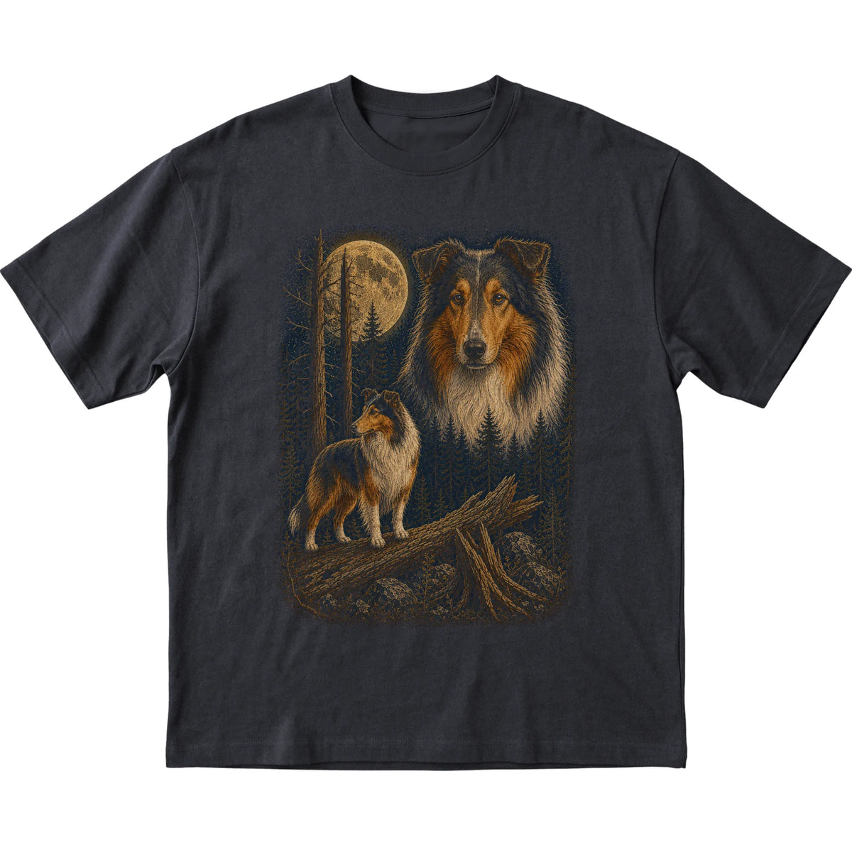 Collie Wildwood Moon T-Shirt in Black