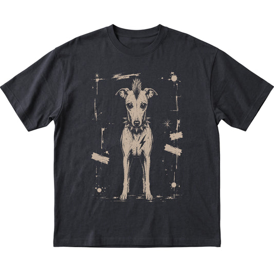 Black Punk Rock Whippet T-shirt, flat view