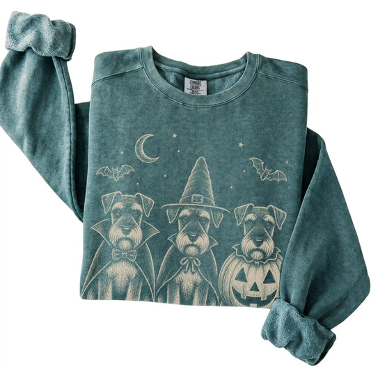 Blue Spruce Schnauzer Halloween Costume Comfort Colors sweatshirt, folded view