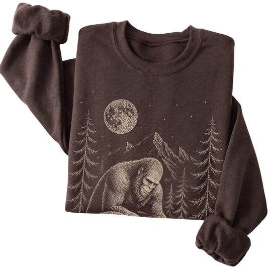 Folded Chihuahua and Bigfoot Sweatshirt in Dark Chocolate