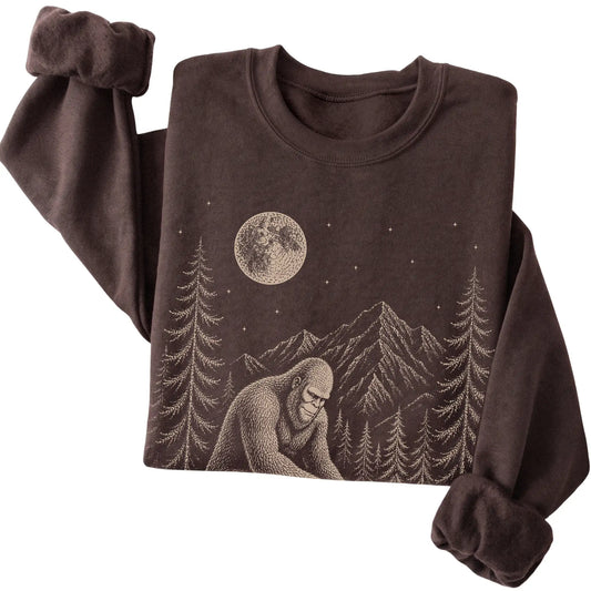 Folded Poodle and Bigfoot Sweatshirt in Dark Chocolate