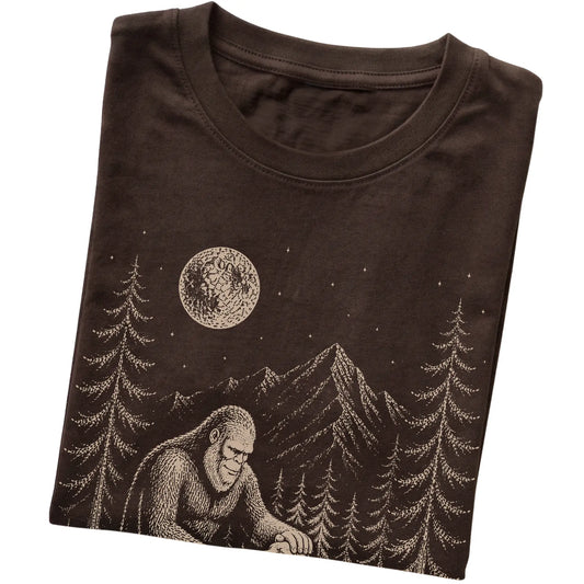 Folded Weimaraner and Bigfoot T-Shirt in Dark Chocolate
