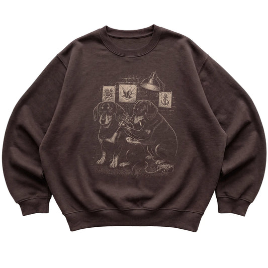 Dark Chocolate Dachshund Dog Tattoo Artist shirt laid flat