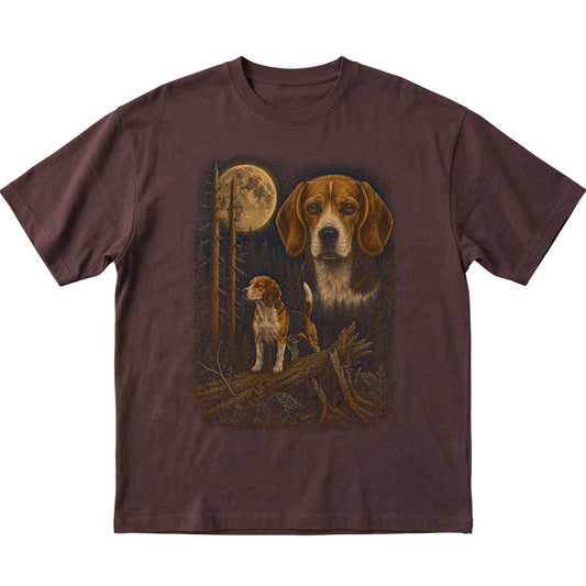 Beagle Wildwood Moon T-Shirt in Dark Chocolate