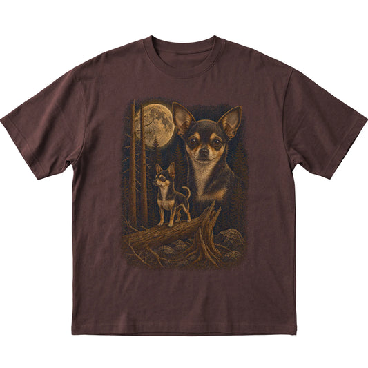 Chihuahua Wildwood Moon T-Shirt in Dark Chocolate