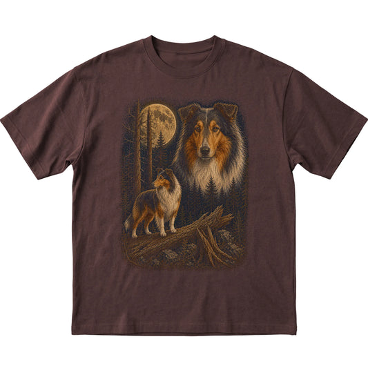 Collie Wildwood Moon T-Shirt in Dark Chocolate