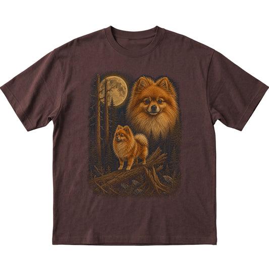 Pomeranian Wildwood Moon T-Shirt in Dark Chocolate