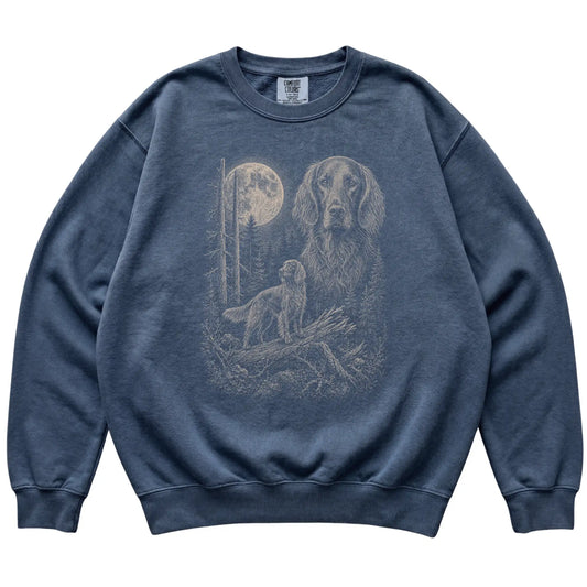 Denim Irish Setter Moonlit Forest Comfort Colors sweatshirt, flat view