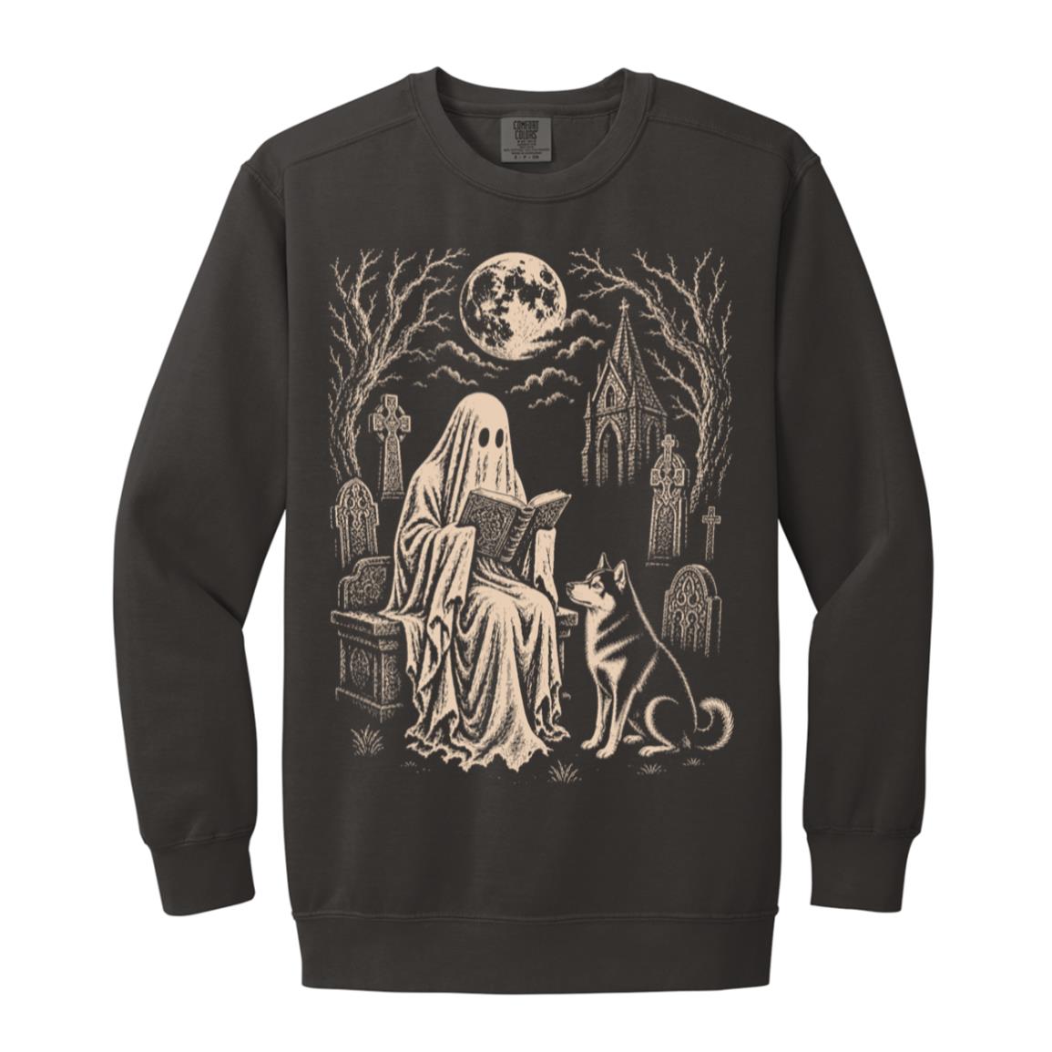 Husky Ghost Reading sweatshirt in Pepper