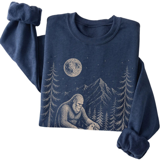 Folded Bloodhound and Bigfoot Sweatshirt in Navy