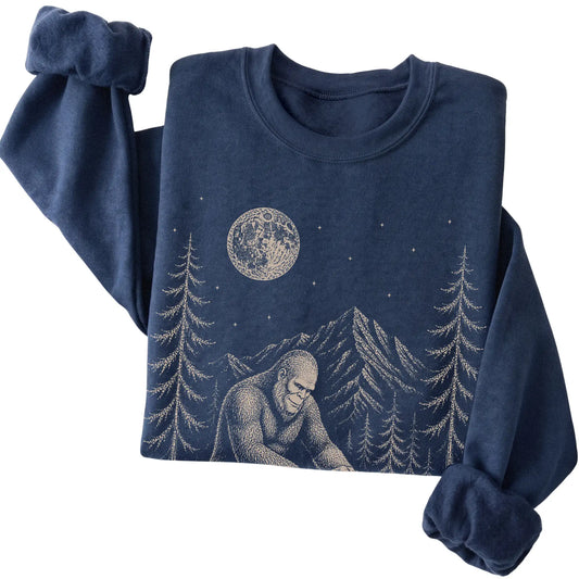 Folded Bulldog and Bigfoot Sweatshirt in Navy