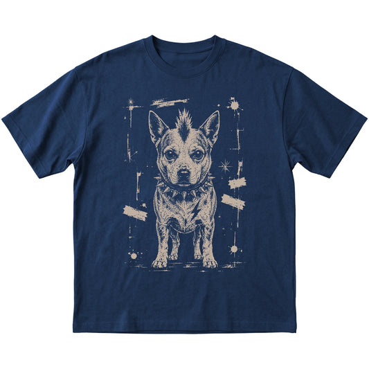 Navy Punk Rock Blue Heeler T-shirt, flat view