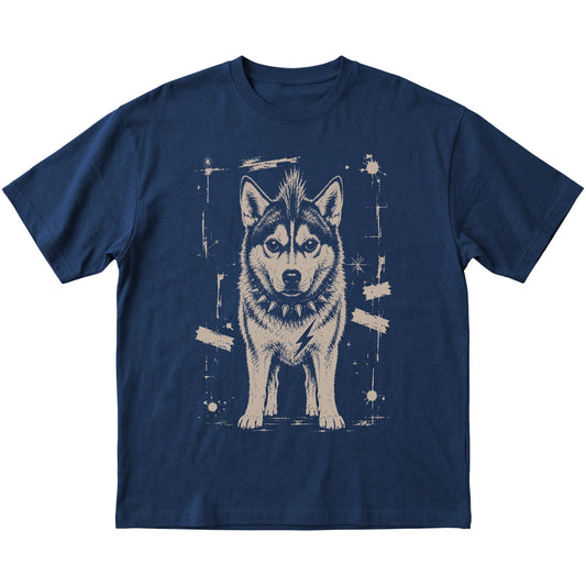 Navy Punk Rock Husky T-shirt, flat view