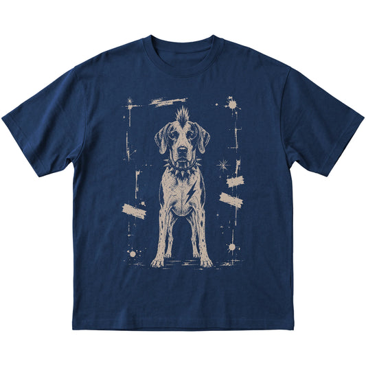 Navy Punk Rock Pointer T-shirt, flat view