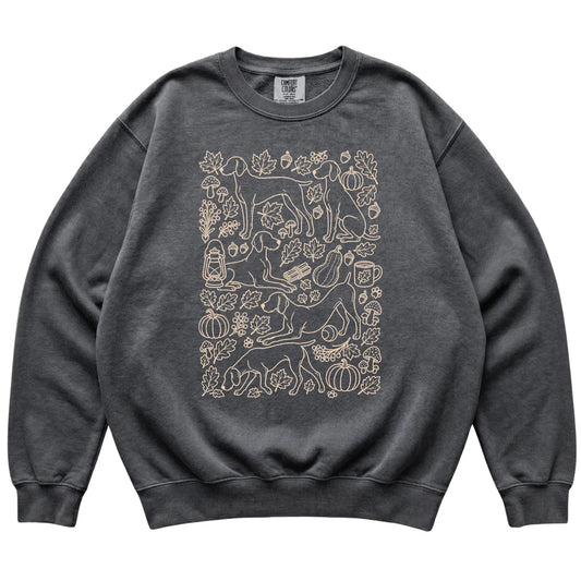 Pepper Weimaraner Fall Leaves shirt laid flat