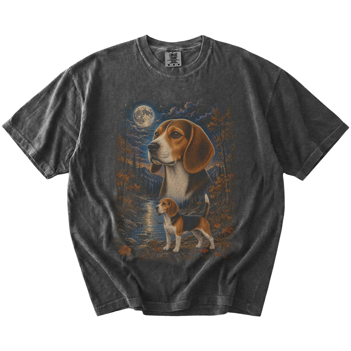 pepper T-shirt with Beagle Autumn Moon artwork.