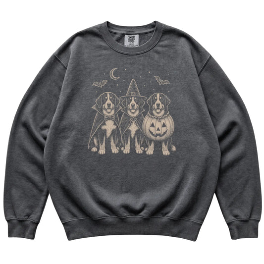 Pepper Bernese Mountain Dog Halloween Costume Comfort Colors sweatshirt, flat view