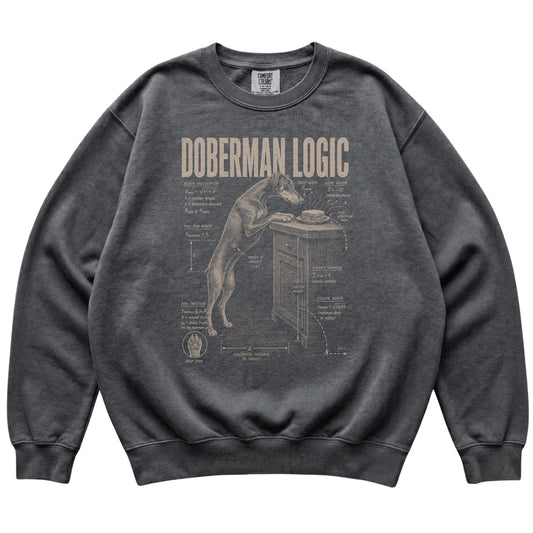 Pepper Doberman Logic T-Shirt laid flat