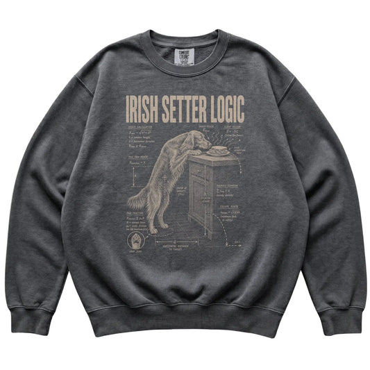 Pepper Irish Setter Logic sweatshirt laid flat
