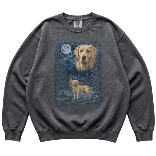 Labrador Retriever Forest Moon Sweatshirt in Pepper