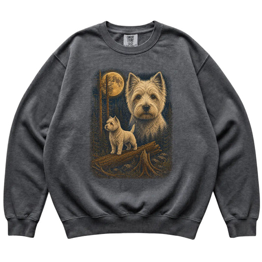 Westie Wildwood Moon Sweatshirt in Pepper