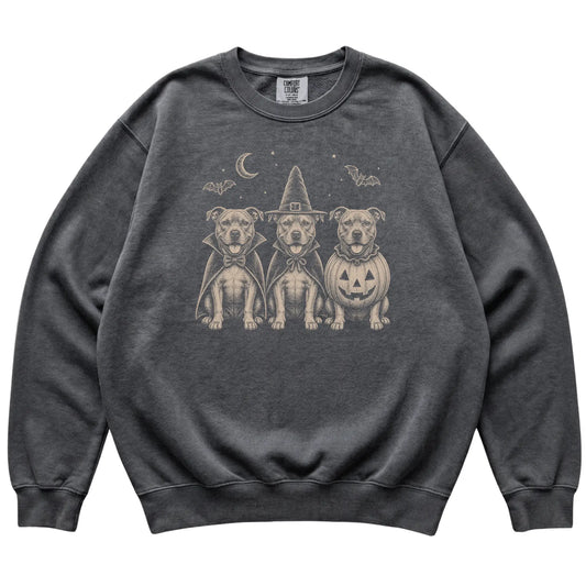 Pepper Pitbull Halloween Costume Comfort Colors sweatshirt, flat view