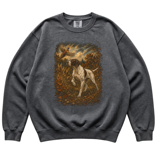 Pointer Pheasant Hunting Sweatshirt in Pepper