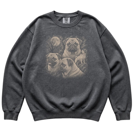 Pug 90s Moon Sweatshirt in Pepper — flat lay