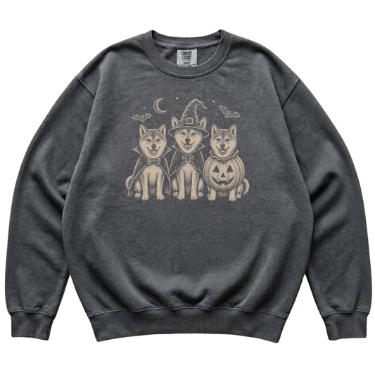 Pepper Shiba Inu Halloween Costume Comfort Colors sweatshirt, flat view