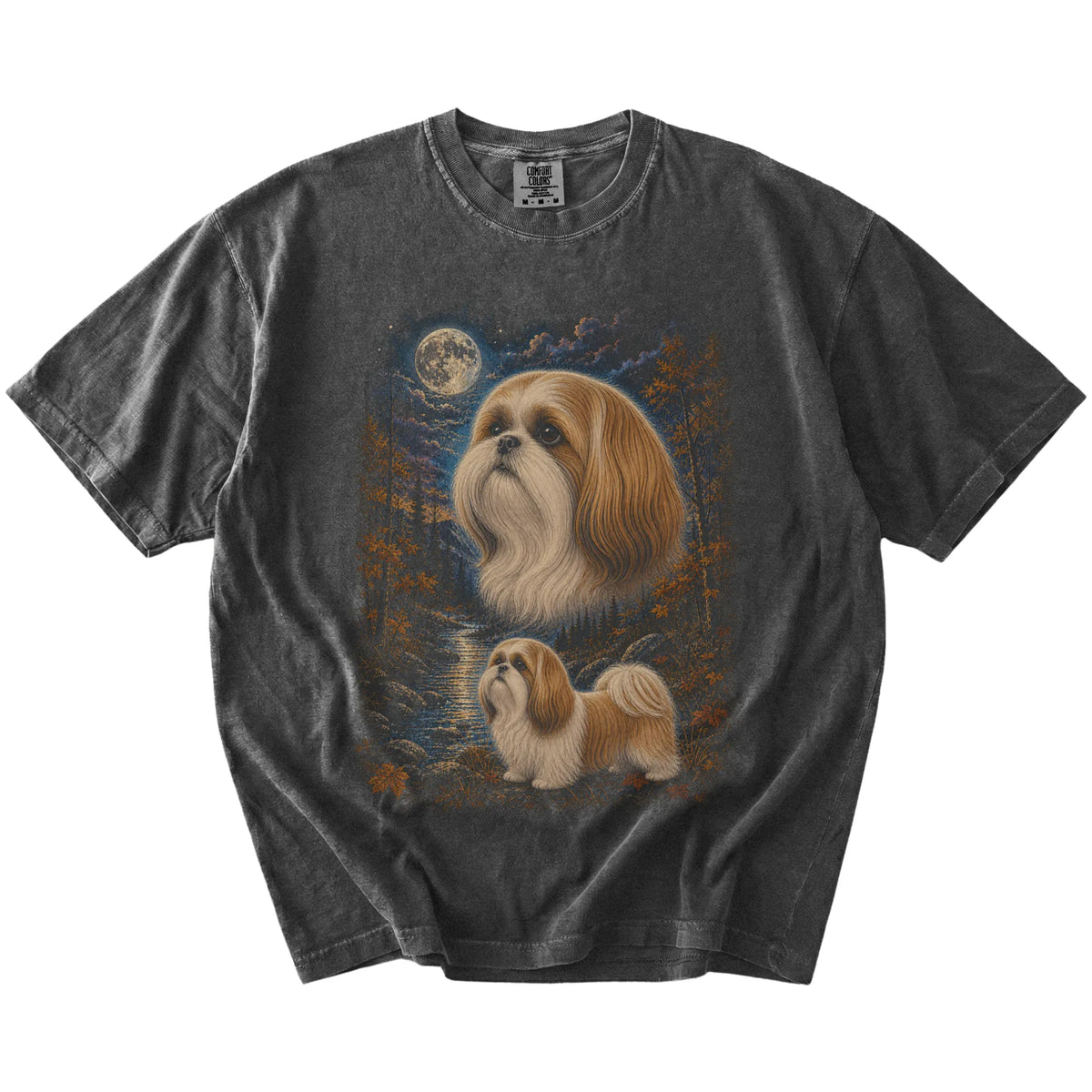 pepper T-shirt with Shih Tzu Autumn Moon artwork.