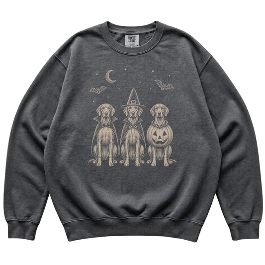 Pepper Vizsla Halloween Costume Comfort Colors sweatshirt, flat view