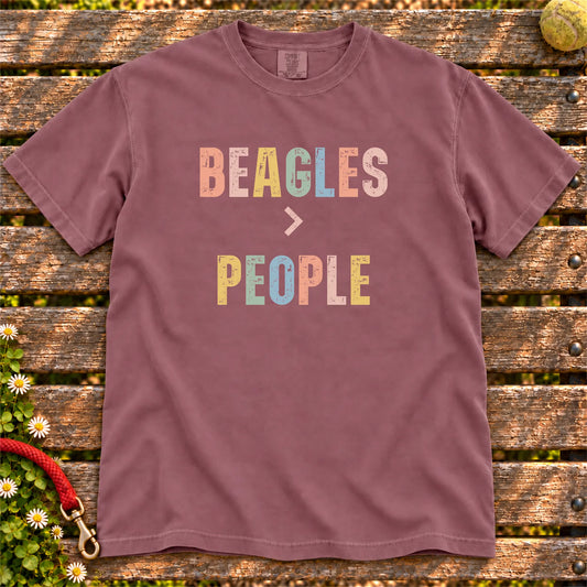 Beagles > People design on a Berry Comfort Colors® T-shirt