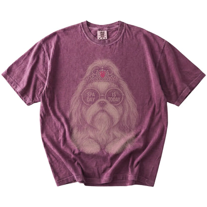 Berry Diva Shih Tzu T-Shirt laid flat