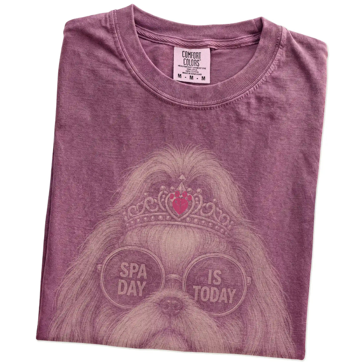 Folded Berry Diva Shih Tzu T-Shirt showing the graphic
