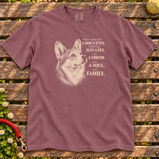 Berry Comfort Colors® T-shirt featuring the Corgi More Than a Pet design.
