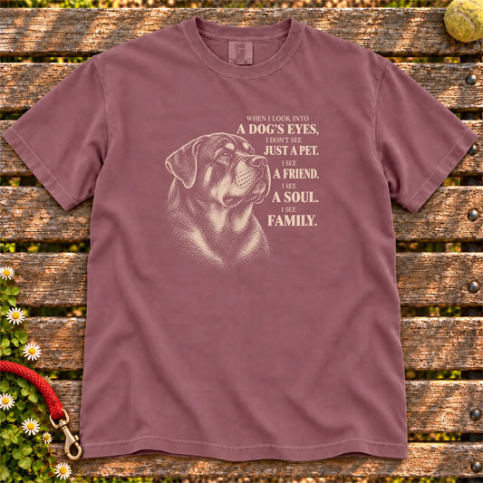 Berry Comfort Colors® T-shirt featuring the Rottweiler More Than a Pet design.