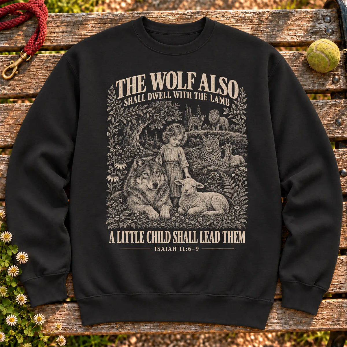 Black A Little Child Shall Lead Them scripture crewneck sweatshirt