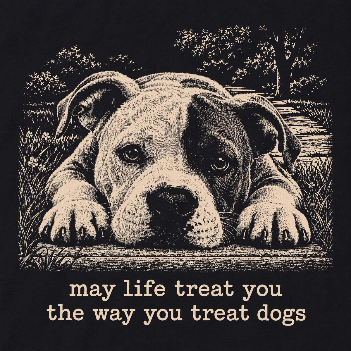 American Bulldog Karma crewneck sweatshirt in Black — Design Detail