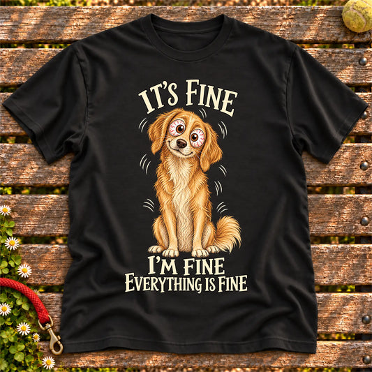 Golden Retriever Everything Is Fine Softstyle T-shirt in Black