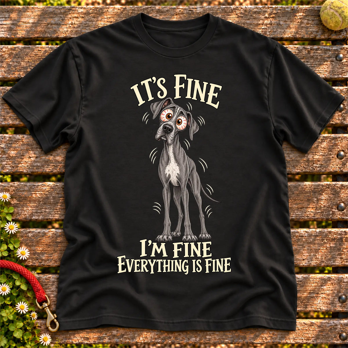 Great Dane Everything Is Fine Softstyle T-shirt in Black