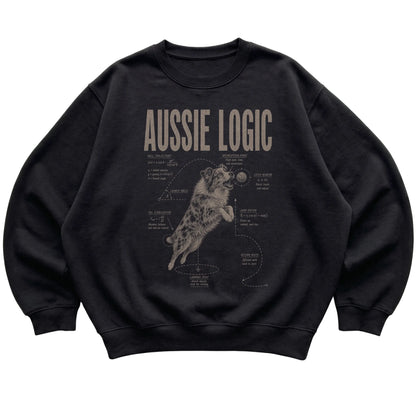 Black Australian Shepherd Logic T-Shirt laid flat