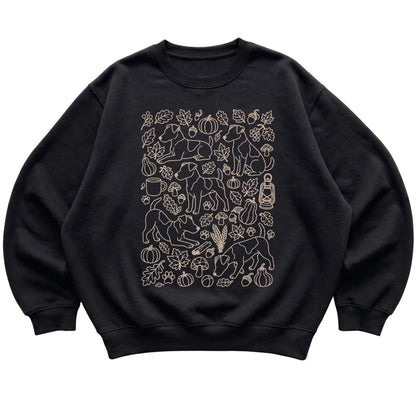 Black Jack Russell Fall Leaves shirt laid flat