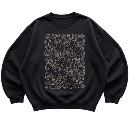 Black Pitbull Fall Leaves shirt laid flat