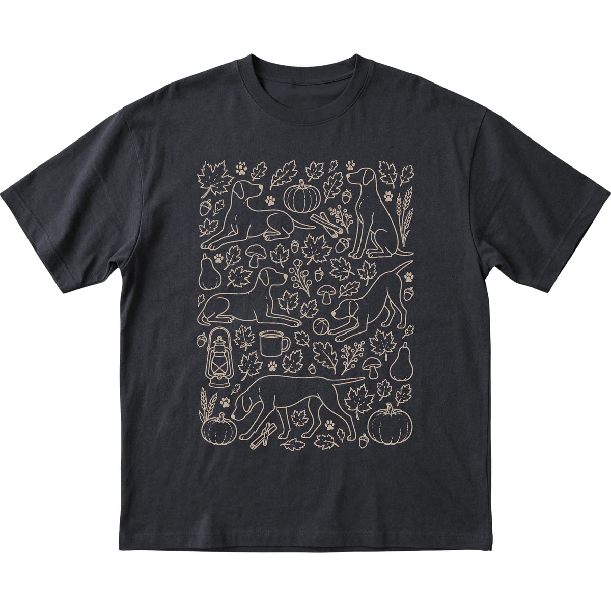 Black Pointer Fall Leaves shirt laid flat