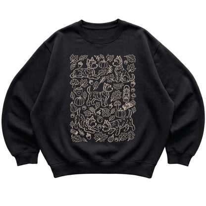 Black Yorkie Fall Leaves shirt laid flat