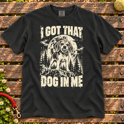 Black Beagle I Got That Dog in Me T-shirt, full garment view
