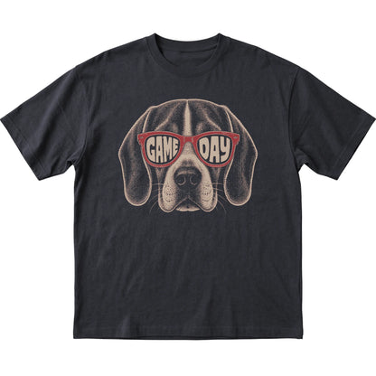 Black Beagle Game Day Sunglasses T-shirt, laid flat