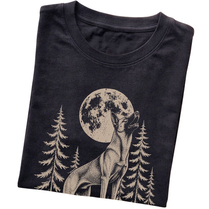 Belgian Malinois Howling at the Moon softstyle T-shirt in Black